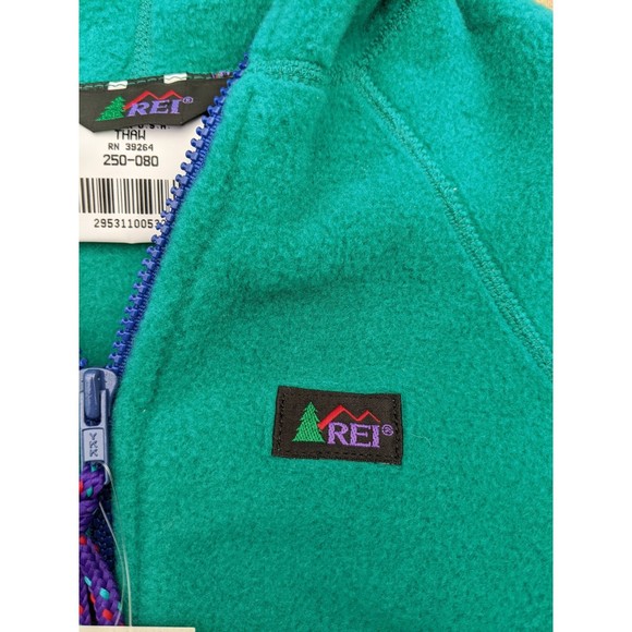 NWT NEW! REI Green Hooded Full Zip Fleece Jacket Youth Kids XS 4-5 Made in USA - Picture 2 of 6